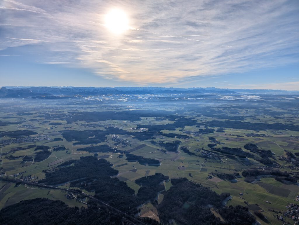 Blick aus dem Ballonkorb