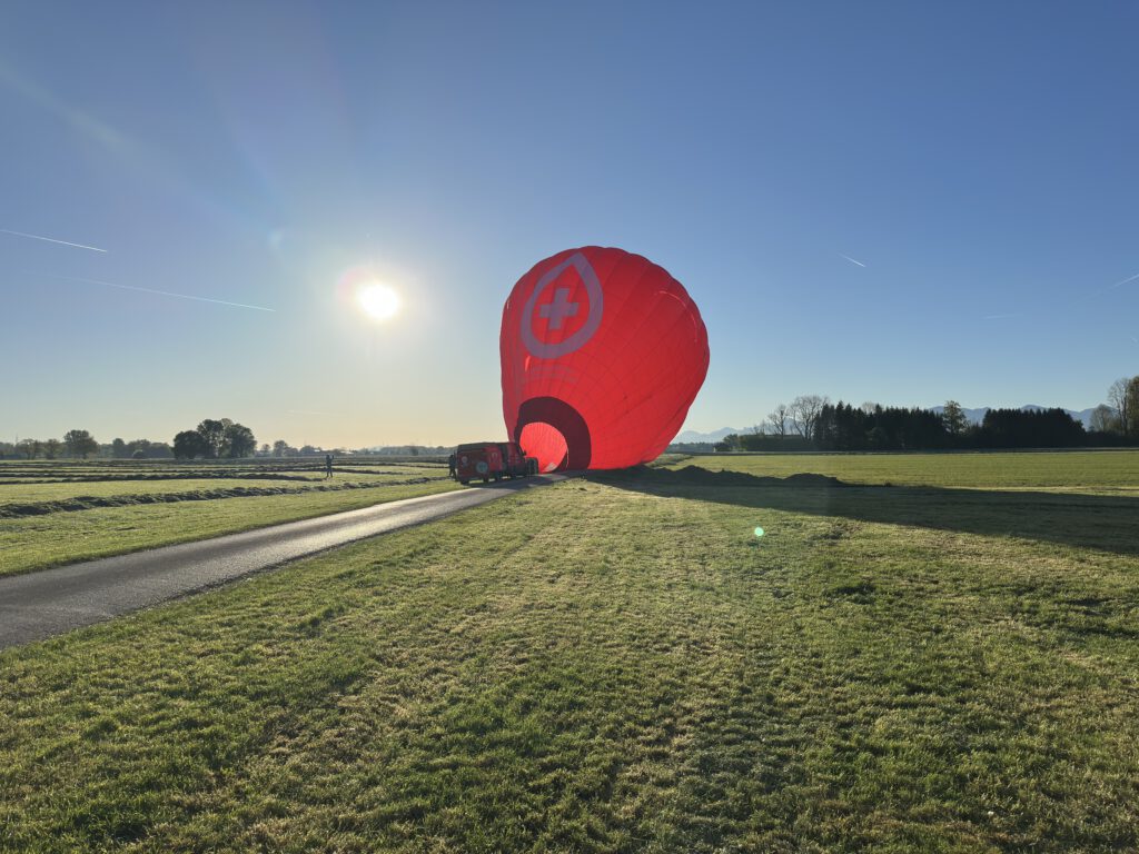 Ballon wird aufgebaut